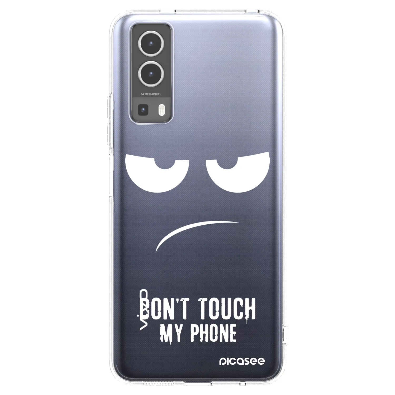 Picasee silikonový průhledný obal pro Vivo Y72 5G - Nešahej mi na telefon