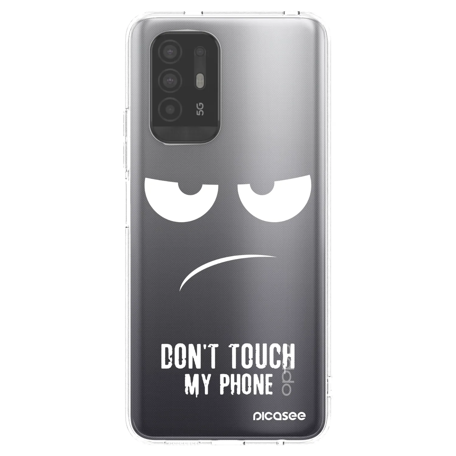 Picasee silikonový průhledný obal pro OPPO A94 5G - Nešahej mi na telefon