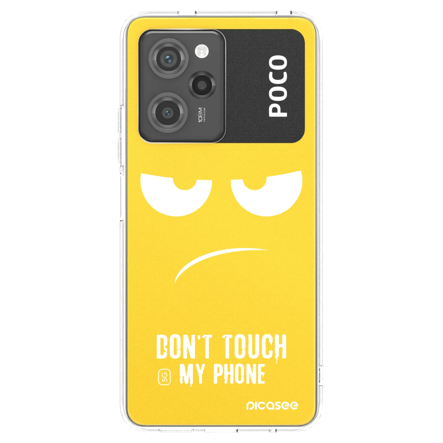 Picasee silikonový průhledný obal pro Xiaomi Poco X5 Pro - Nešahej mi na telefon