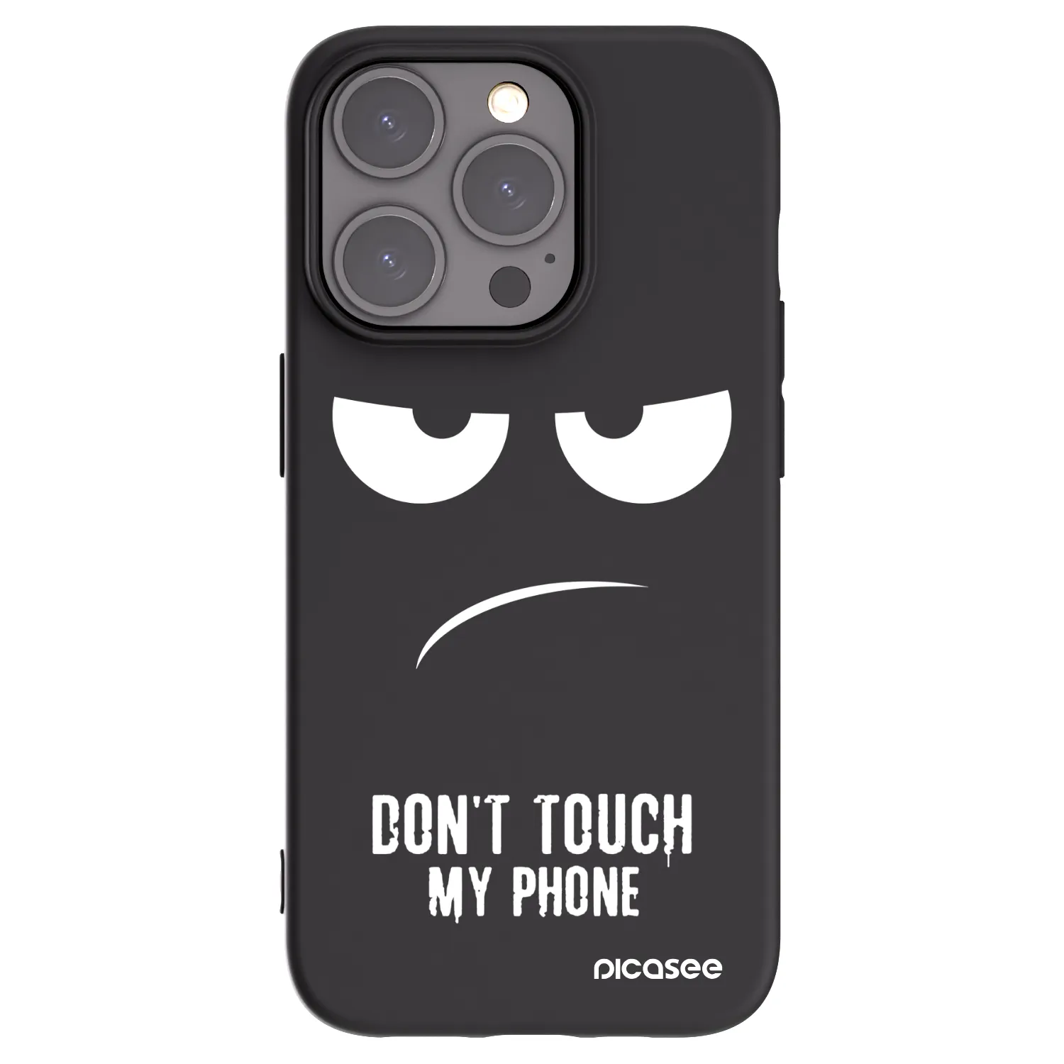 Picasee silikonový černý obal pro Apple iPhone 15 Pro - Nešahej mi na telefon