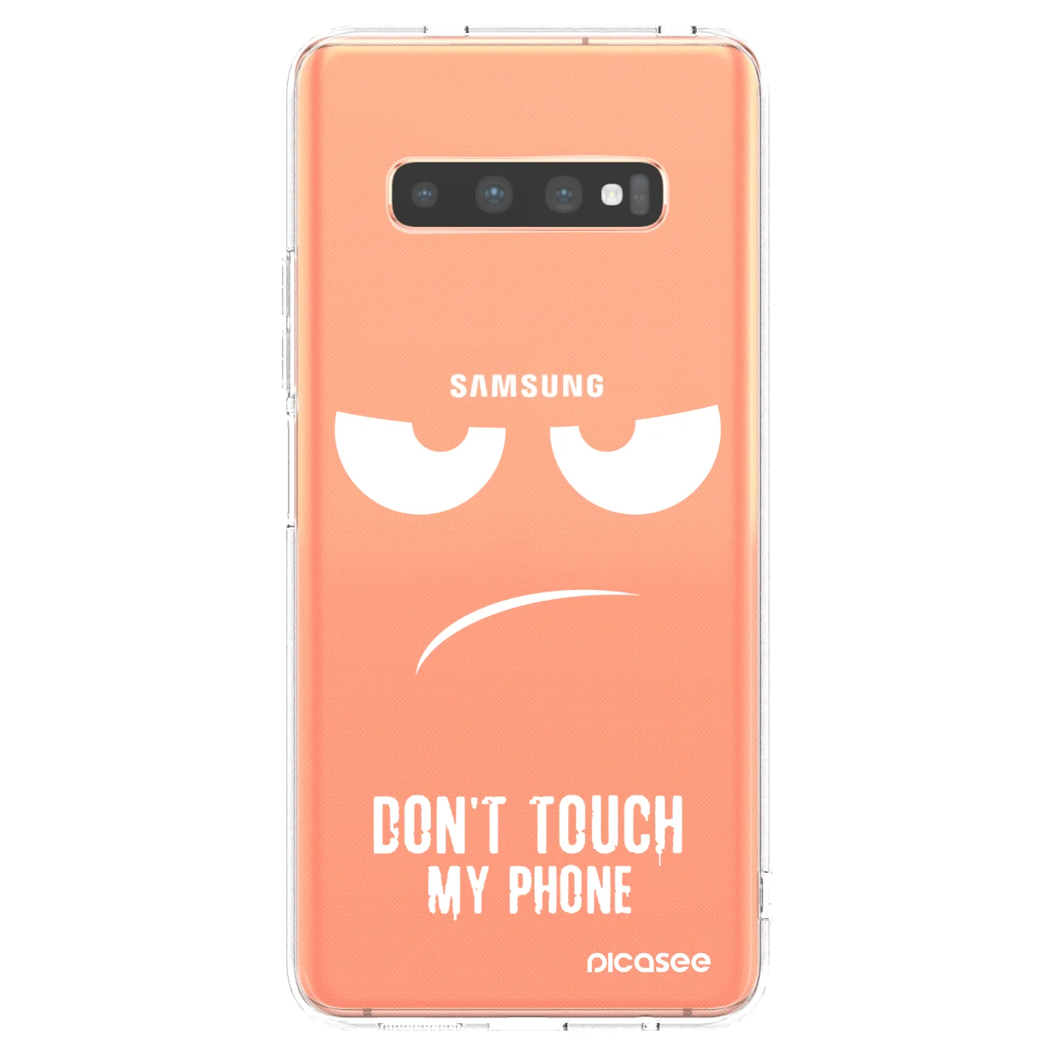 Picasee silikonový průhledný obal pro Samsung Galaxy S10 Plus G975 - Nešahej mi na telefon