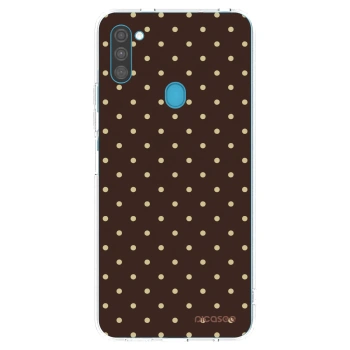 Picasee silikonový průhledný obal pro Samsung Galaxy M11 - Vanilla Dots & Chocolate