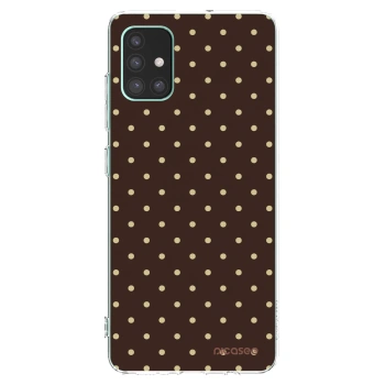 Picasee silikonový průhledný obal pro Samsung Galaxy M51 M515F - Vanilla Dots & Chocolate