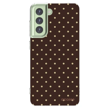 Picasee silikonový průhledný obal pro Samsung Galaxy S21 FE 5G - Vanilla Dots & Chocolate