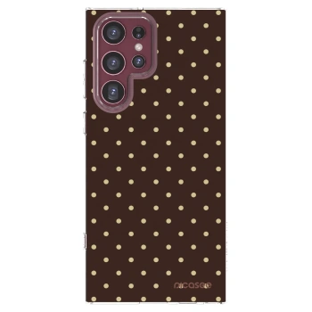 Picasee silikonový průhledný obal pro Samsung Galaxy S22 Ultra 5G - Vanilla Dots & Chocolate