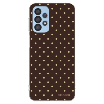 Picasee silikonový průhledný obal pro Samsung Galaxy A23 A235F 4G - Vanilla Dots & Chocolate