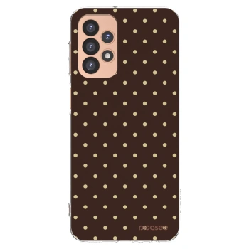Picasee silikonový průhledný obal pro Samsung Galaxy A23 A236B 5G - Vanilla Dots & Chocolate
