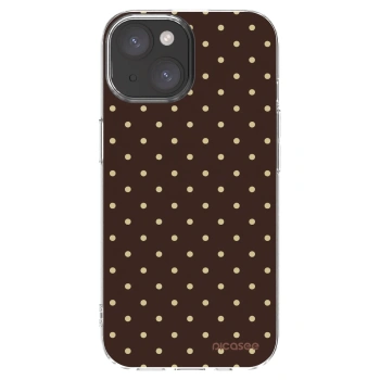 Picasee silikonový průhledný obal pro Apple iPhone 15 - Vanilla Dots & Chocolate