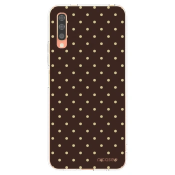 Picasee silikonový průhledný obal pro Samsung Galaxy A70 A705F - Vanilla Dots & Chocolate
