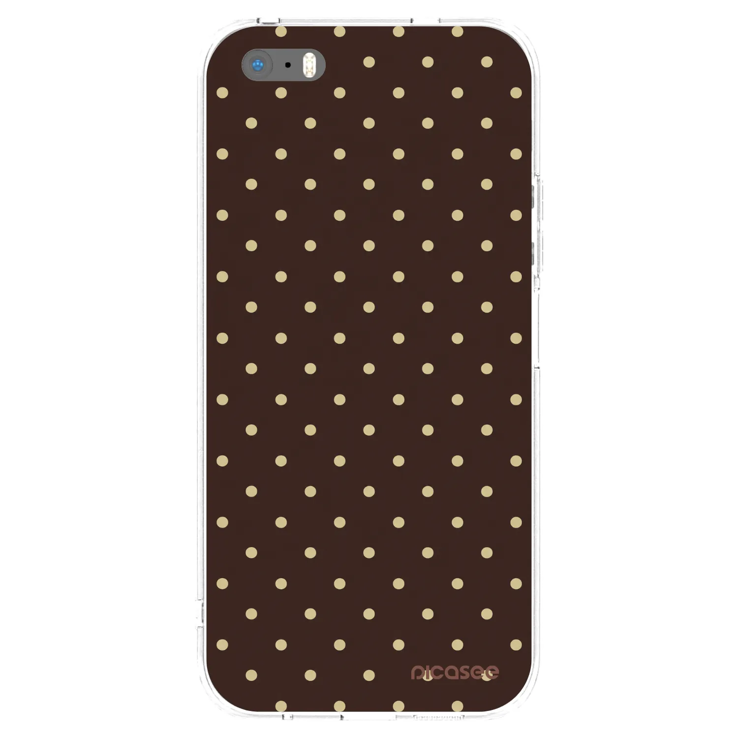 Picasee silikonový průhledný obal pro Apple iPhone 5/5S/SE - Vanilla Dots & Chocolate