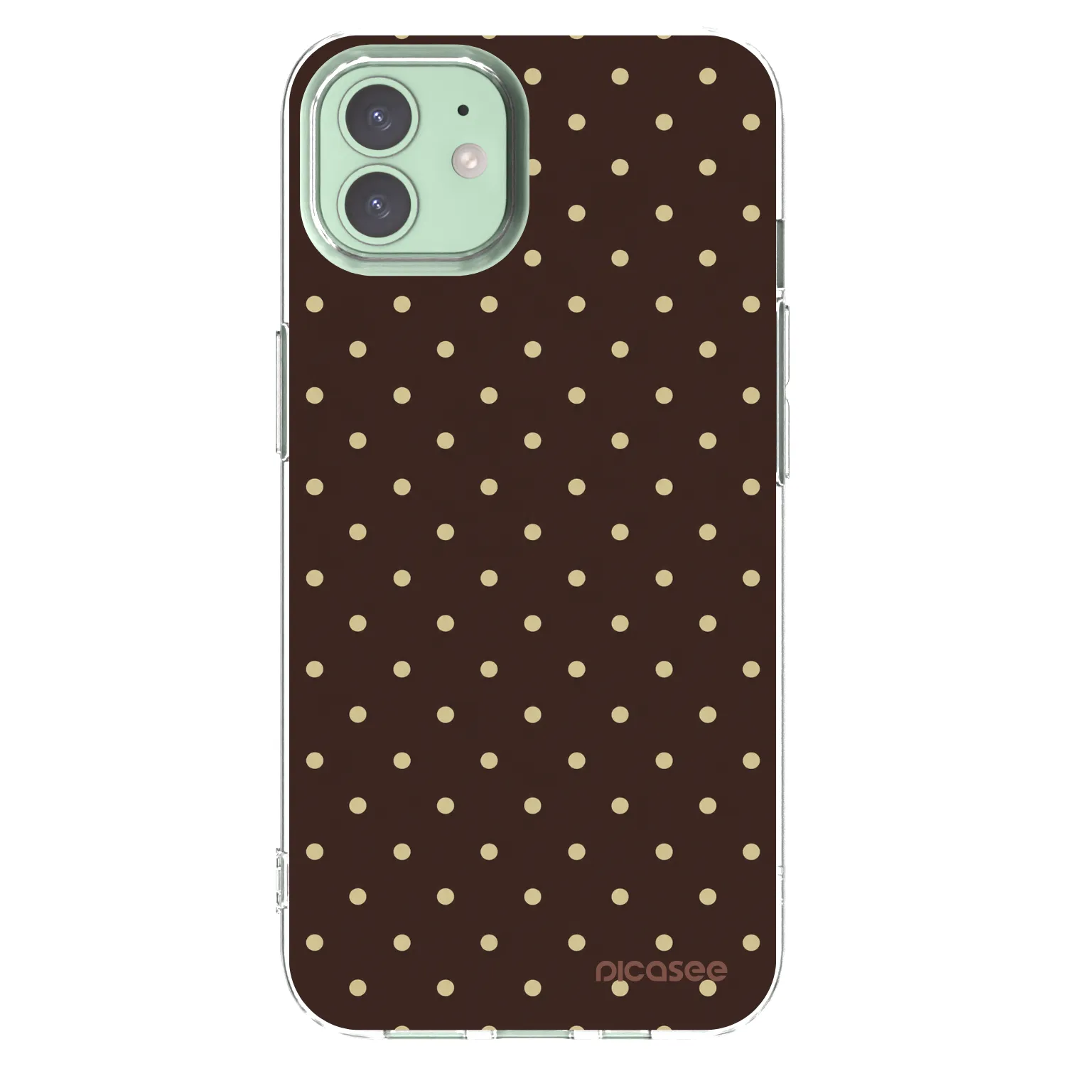 Picasee silikonový průhledný obal pro Apple iPhone 12 - Vanilla Dots & Chocolate