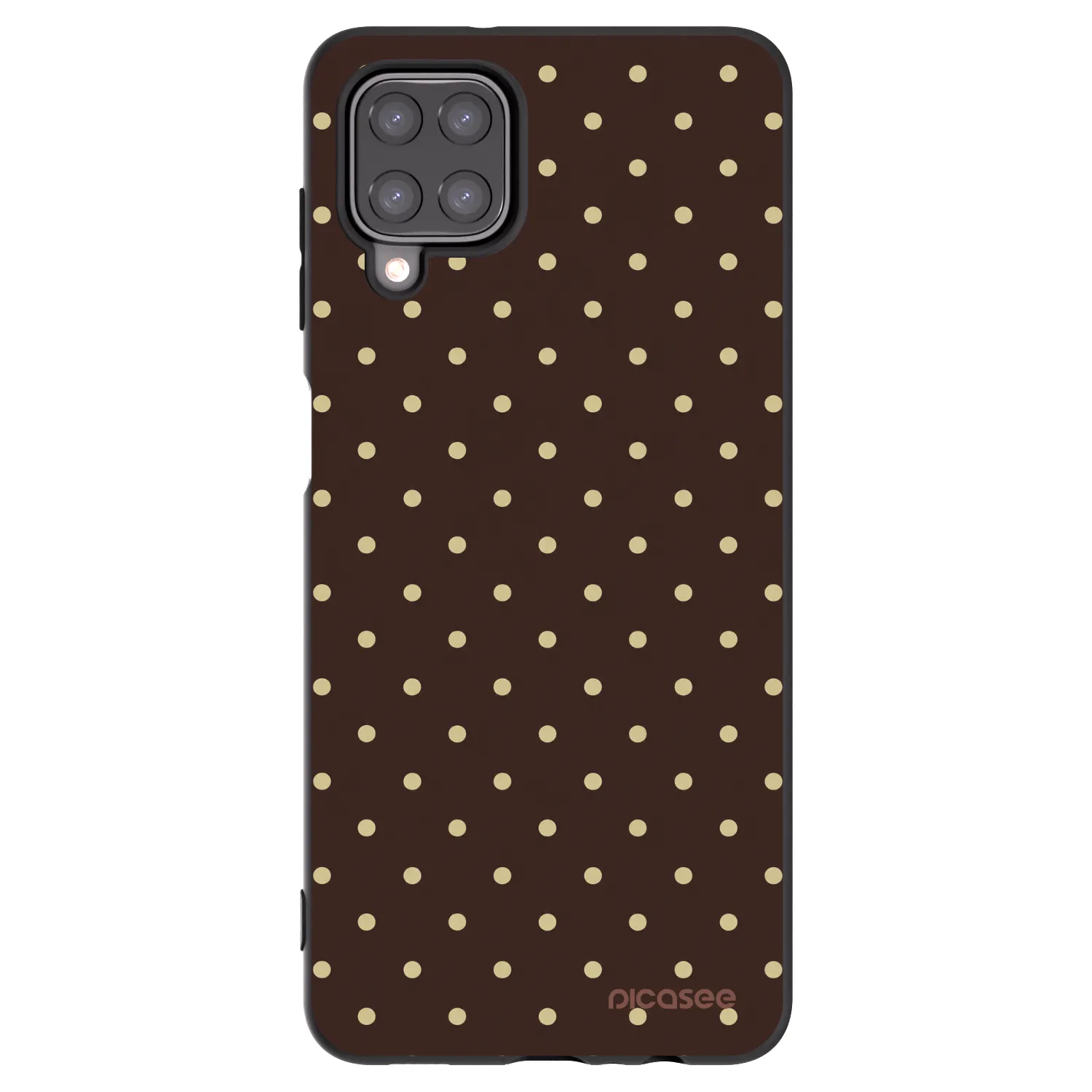 Picasee silikonový černý obal pro Samsung Galaxy A12 A125F - Vanilla Dots & Chocolate
