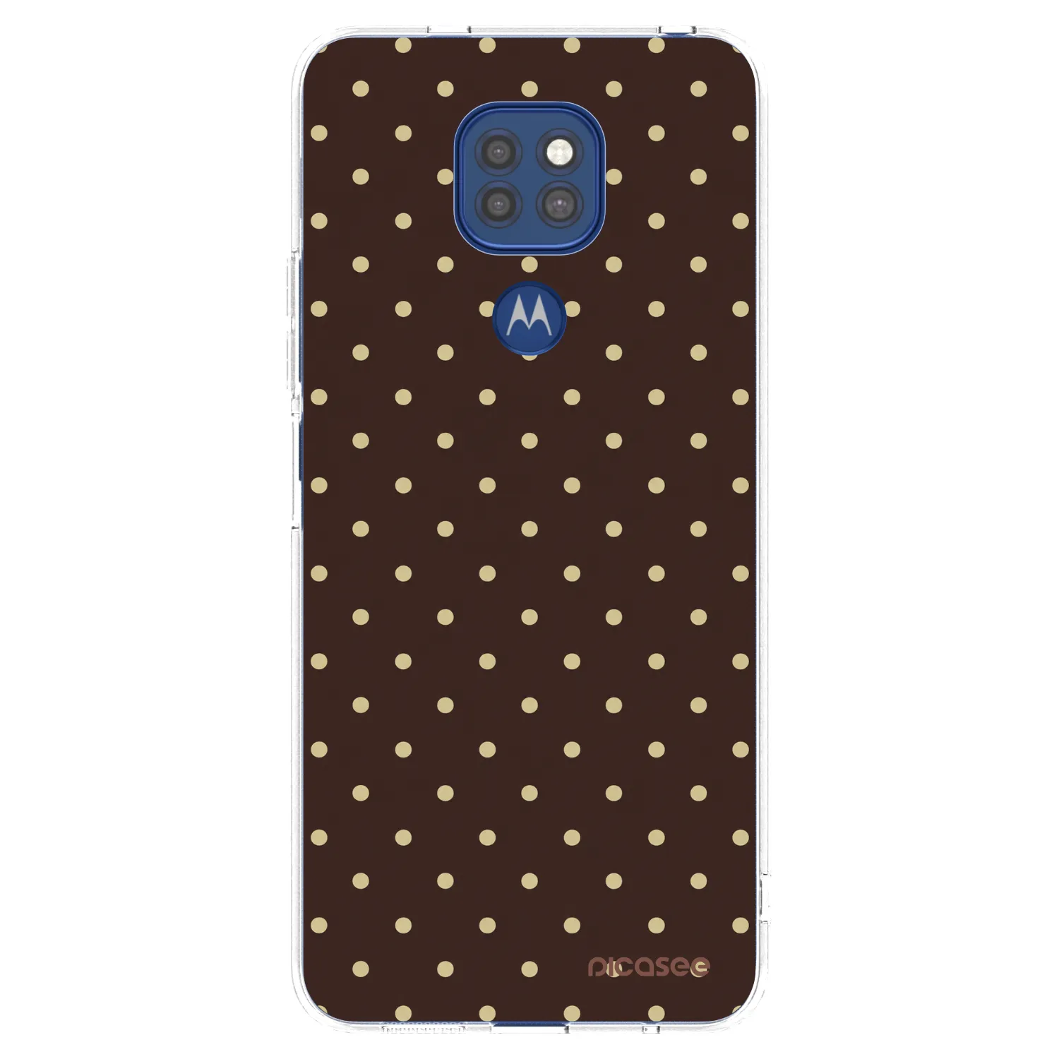 Picasee silikonový průhledný obal pro Motorola Moto G9 Play - Vanilla Dots & Chocolate