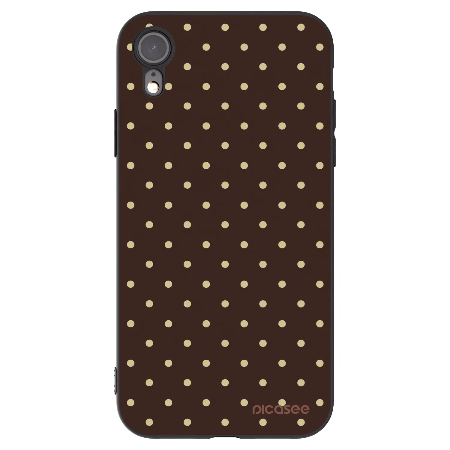 Picasee silikonový černý obal pro Apple iPhone XR - Vanilla Dots & Chocolate