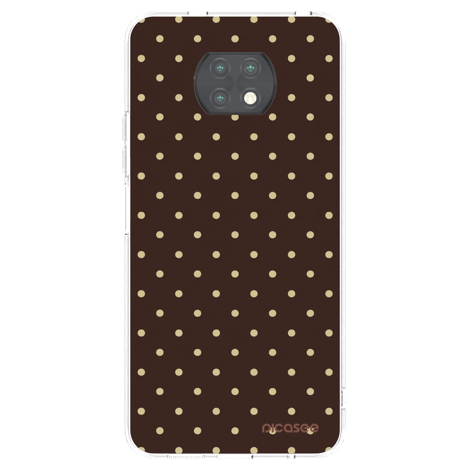Picasee silikonový průhledný obal pro Xiaomi Redmi Note 9T - Vanilla Dots & Chocolate