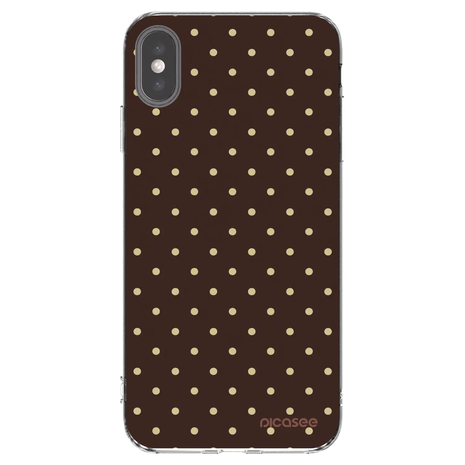 Picasee silikonový průhledný obal pro Apple iPhone XS Max - Vanilla Dots & Chocolate