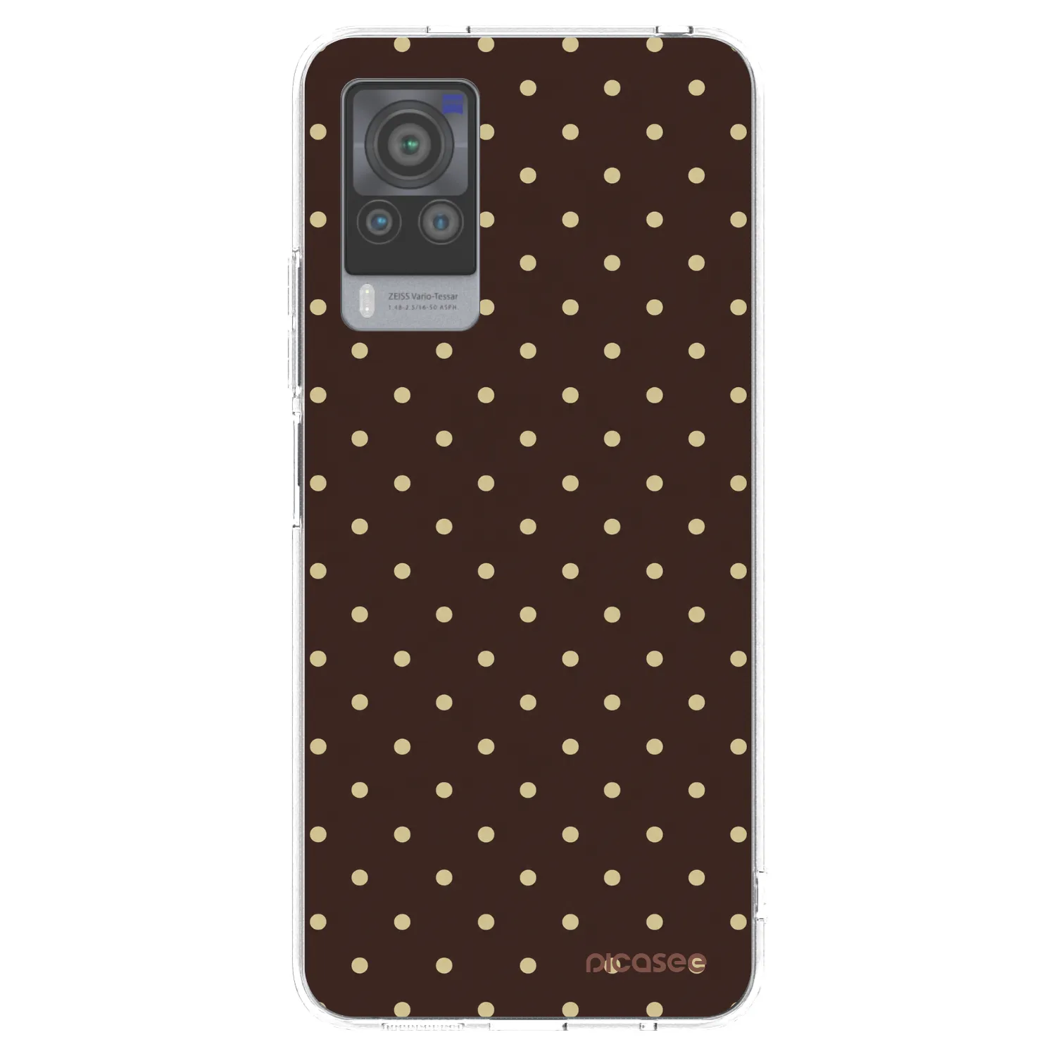 Picasee silikonový průhledný obal pro Vivo X60 Pro 5G - Vanilla Dots & Chocolate