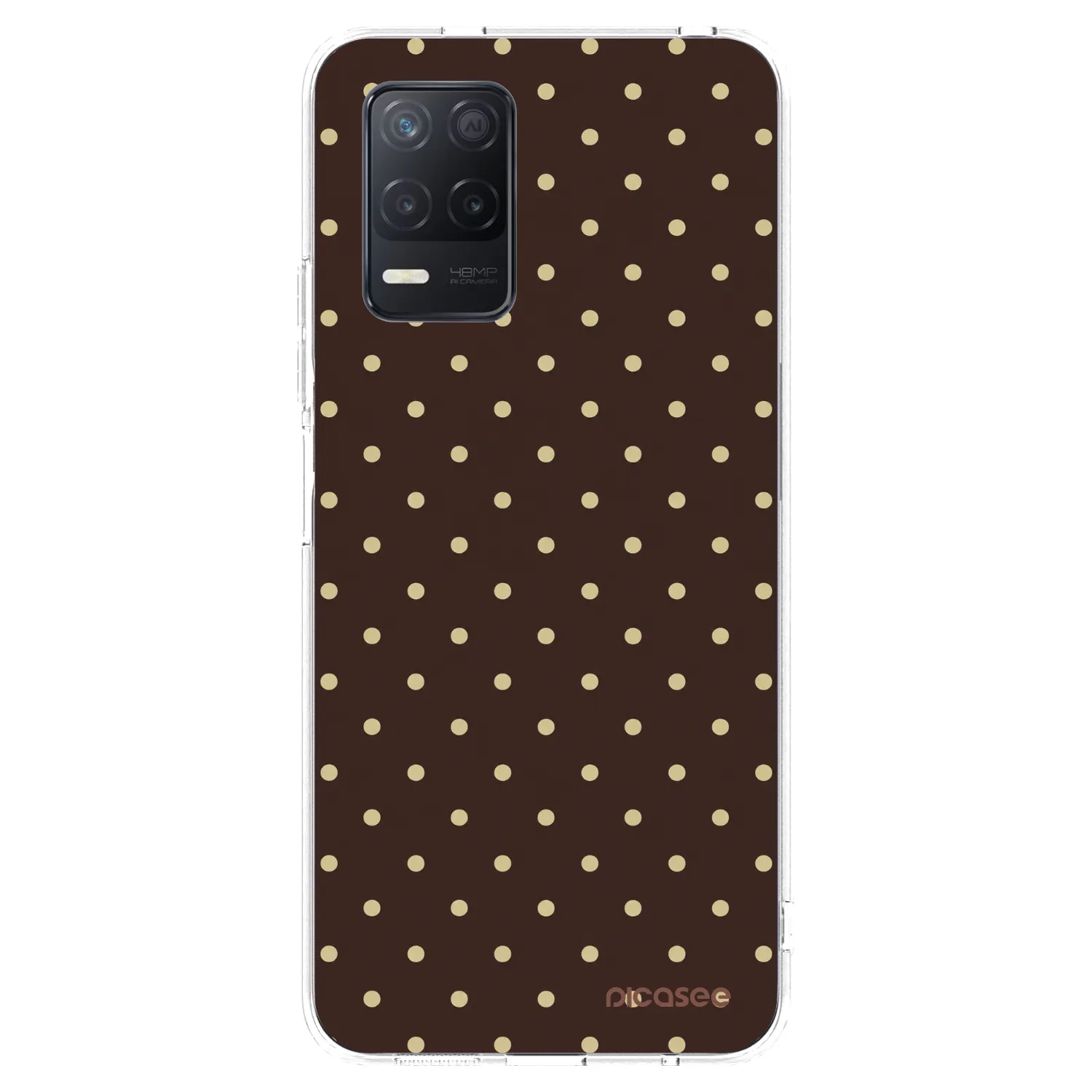 Picasee silikonový průhledný obal pro Realme 8 5G - Vanilla Dots & Chocolate