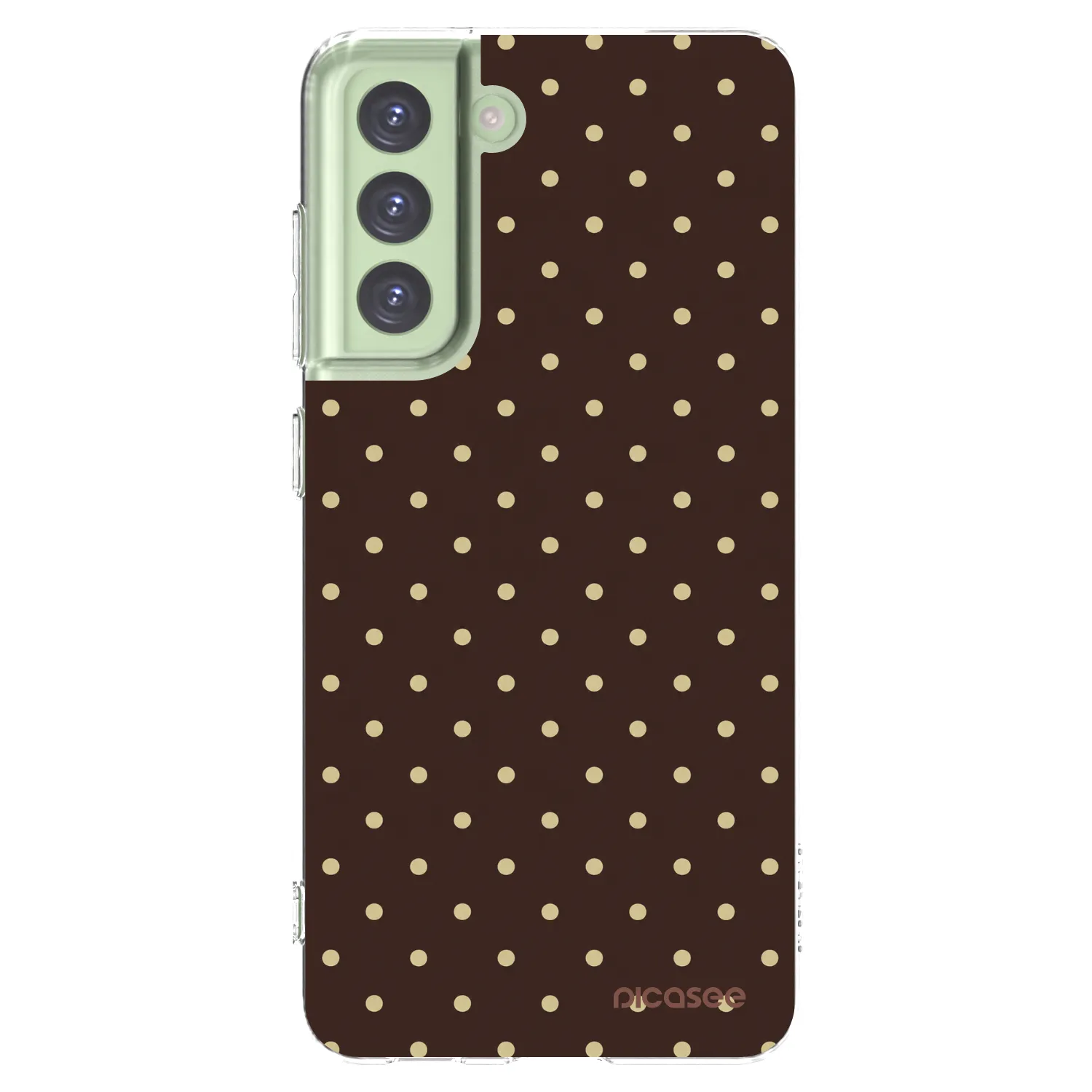 Picasee silikonový průhledný obal pro Samsung Galaxy S21 FE 5G - Vanilla Dots & Chocolate