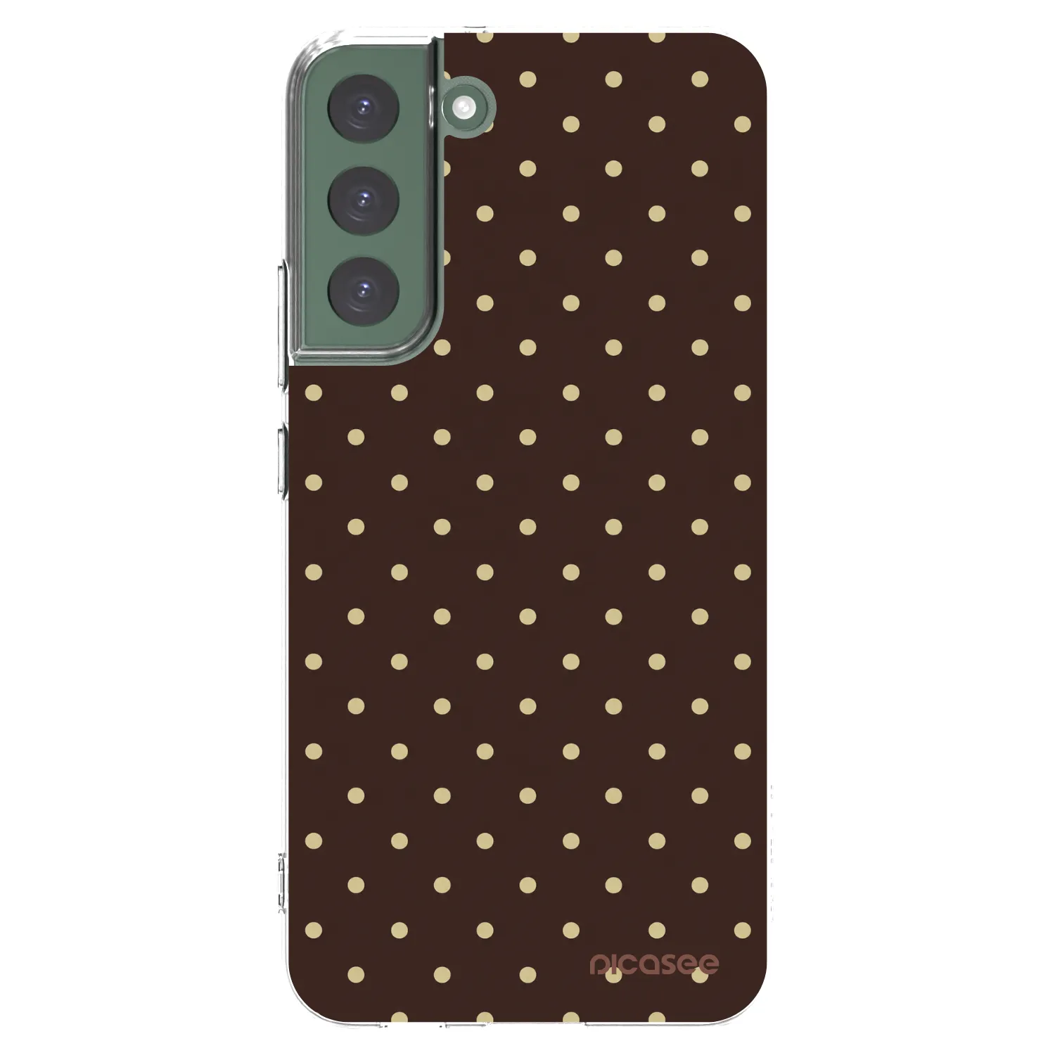 Picasee silikonový průhledný obal pro Samsung Galaxy S22+ 5G - Vanilla Dots & Chocolate