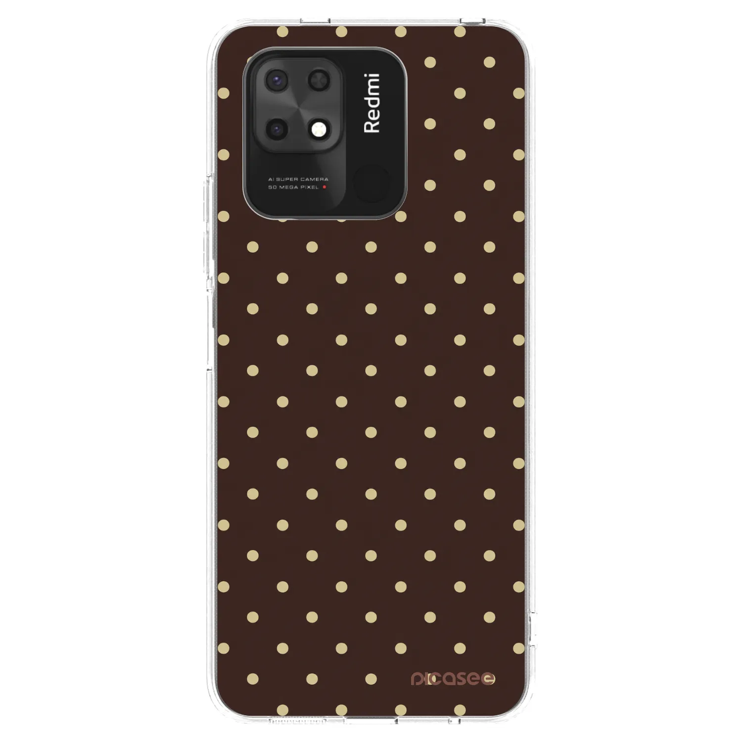 Picasee silikonový průhledný obal pro Xiaomi Redmi 10C - Vanilla Dots & Chocolate