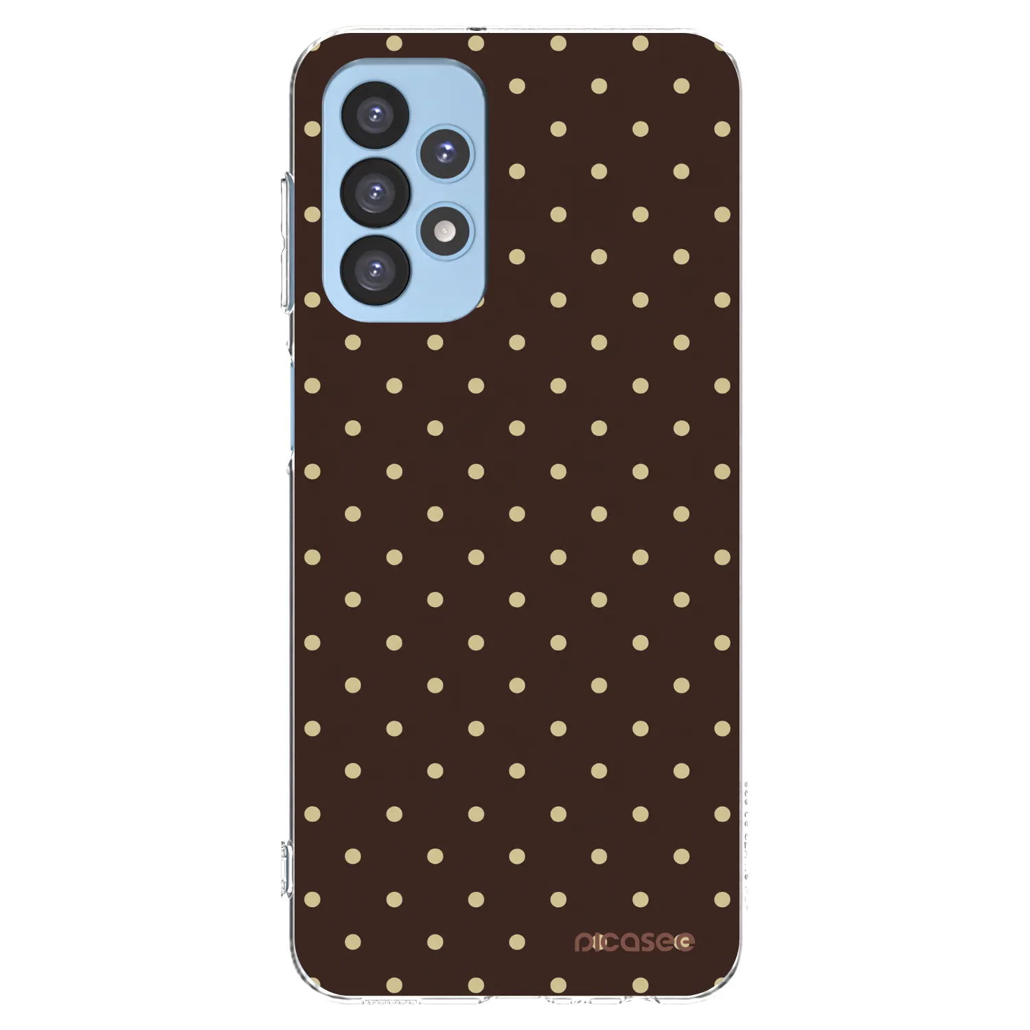 Picasee silikonový průhledný obal pro Samsung Galaxy A23 A235F 4G - Vanilla Dots & Chocolate