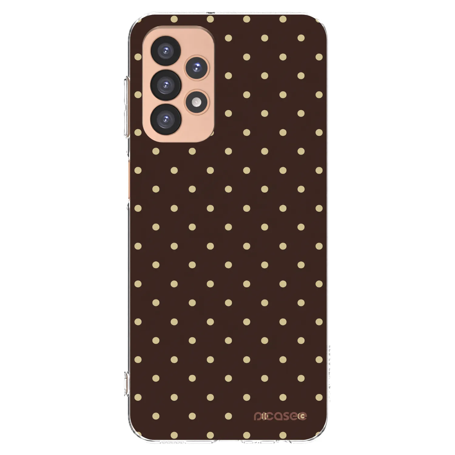 Picasee silikonový průhledný obal pro Samsung Galaxy A23 A236B 5G - Vanilla Dots & Chocolate