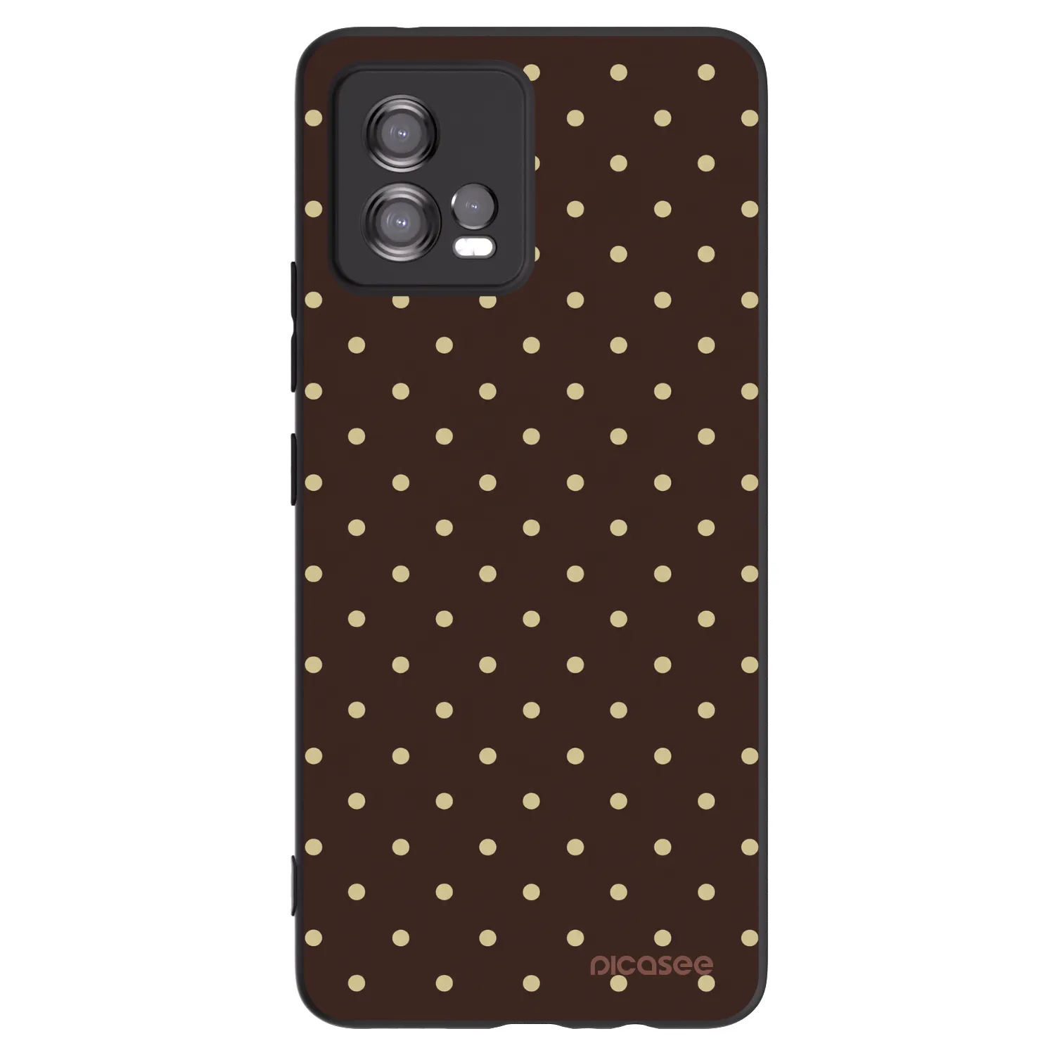 Picasee silikonový černý obal pro Motorola Moto G72 - Vanilla Dots & Chocolate