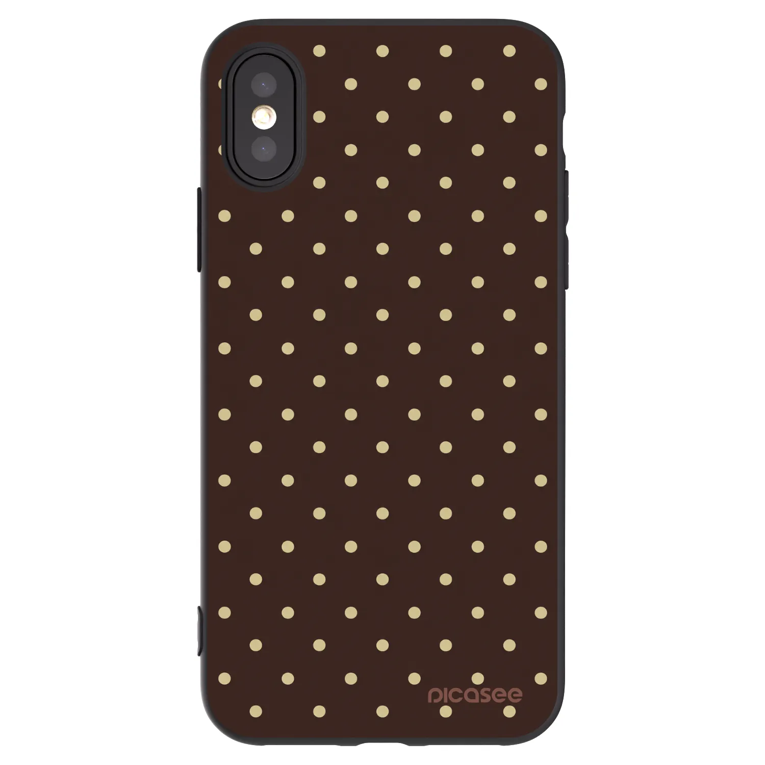 Picasee silikonový černý obal pro Apple iPhone X/XS - Vanilla Dots & Chocolate