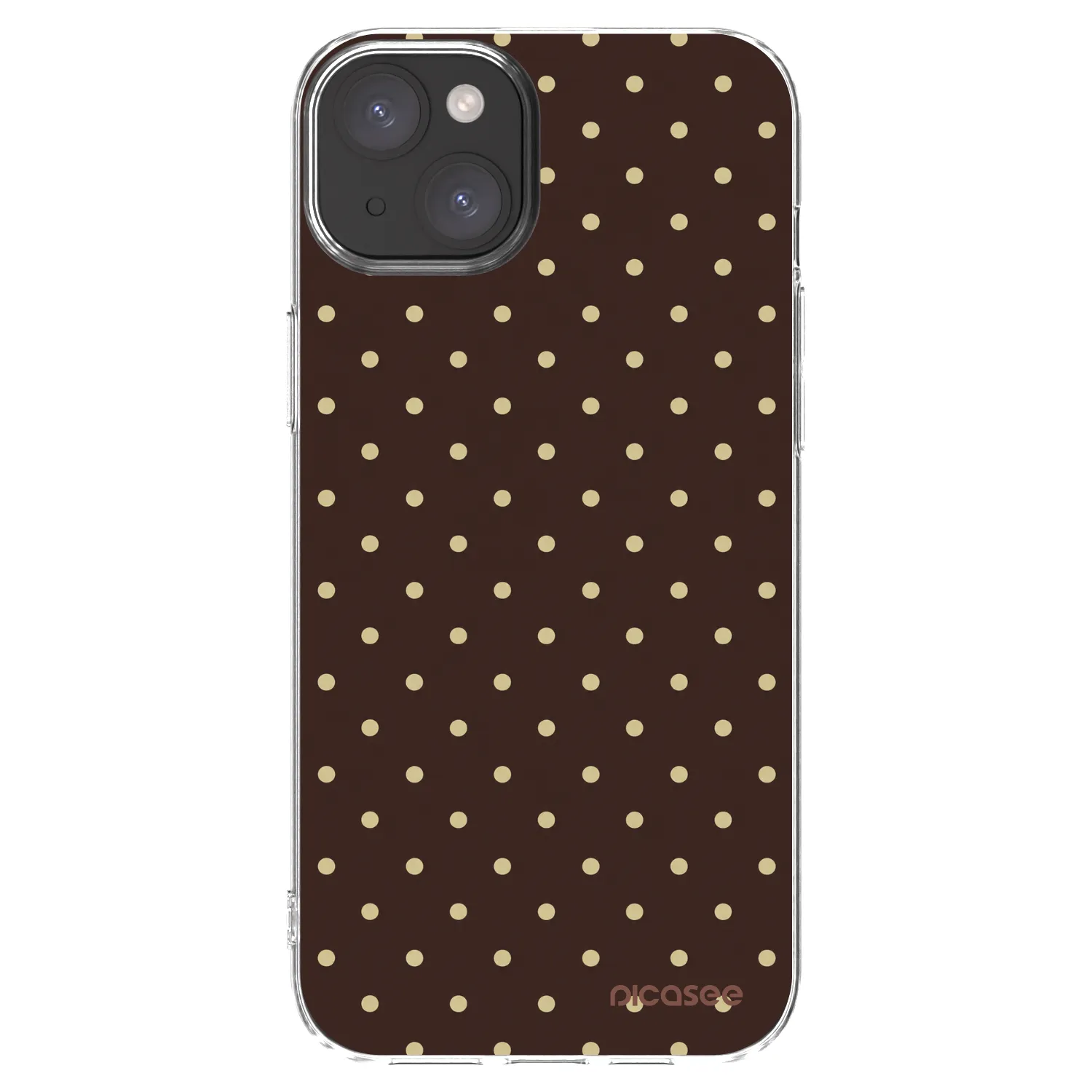 Picasee silikonový průhledný obal pro Apple iPhone 15 Plus - Vanilla Dots & Chocolate