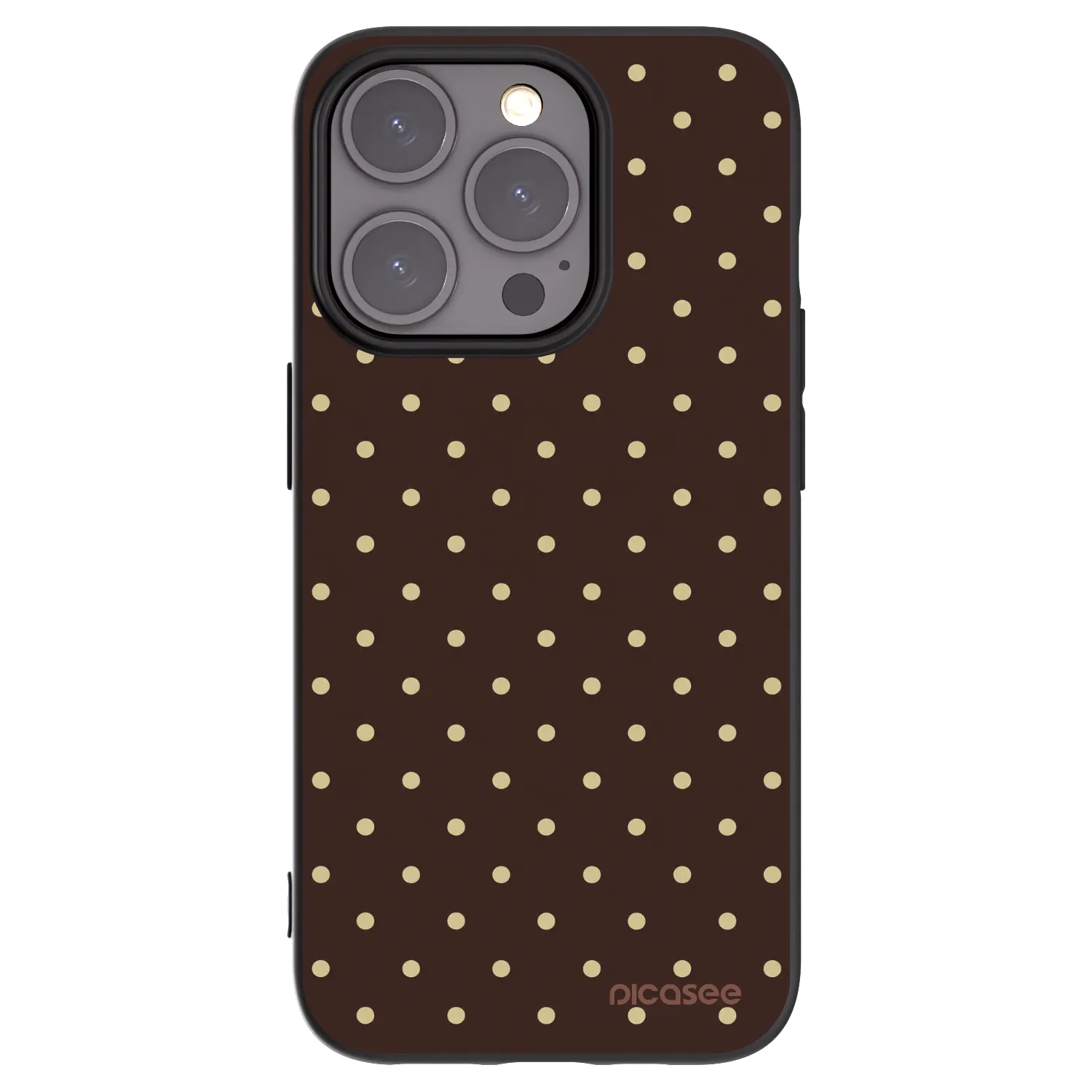 Picasee silikonový černý obal pro Apple iPhone 15 Pro - Vanilla Dots & Chocolate