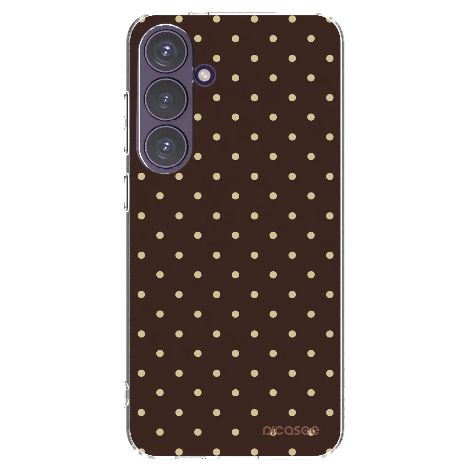 Picasee silikonový průhledný obal pro Samsung Galaxy S24+ S926B 5G - Vanilla Dots & Chocolate