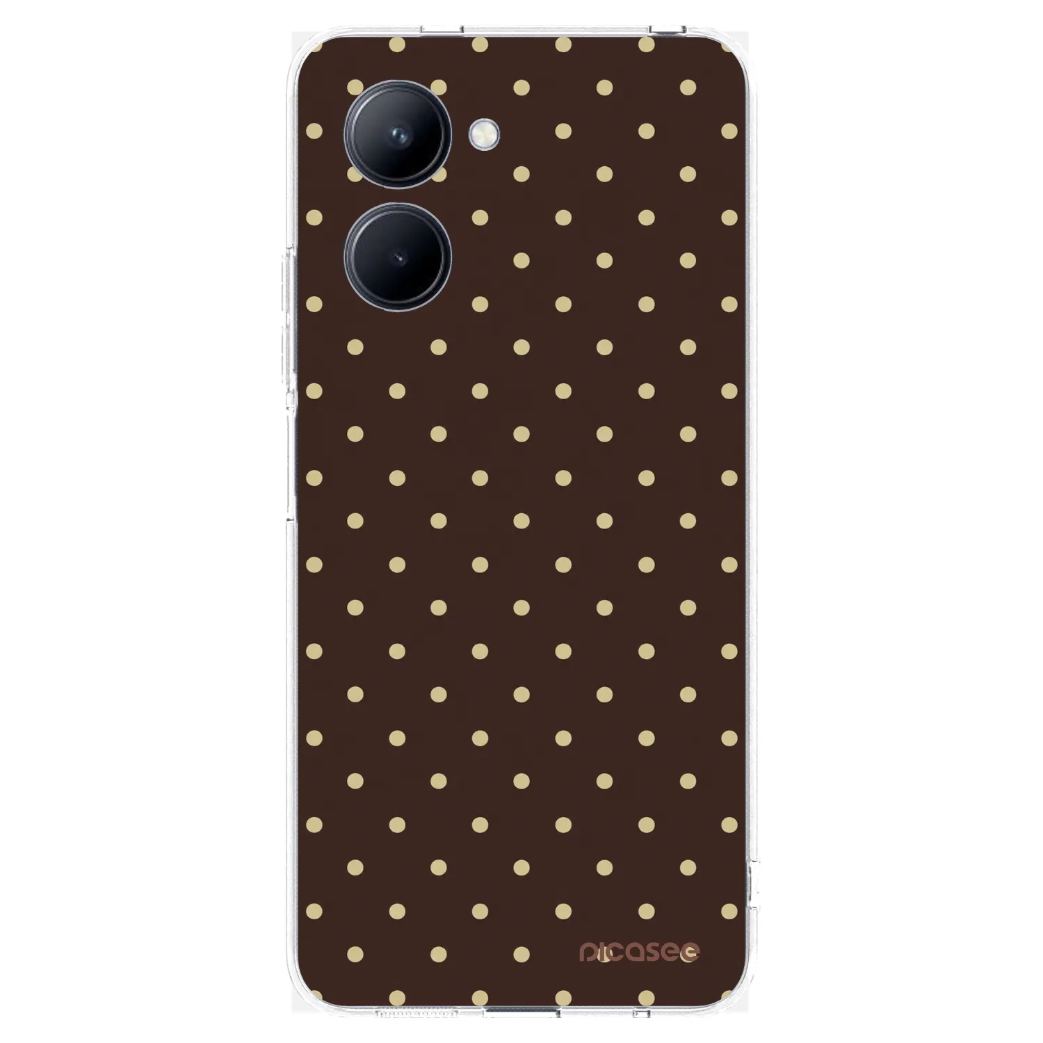Picasee silikonový průhledný obal pro Realme C33 (2023) - Vanilla Dots & Chocolate