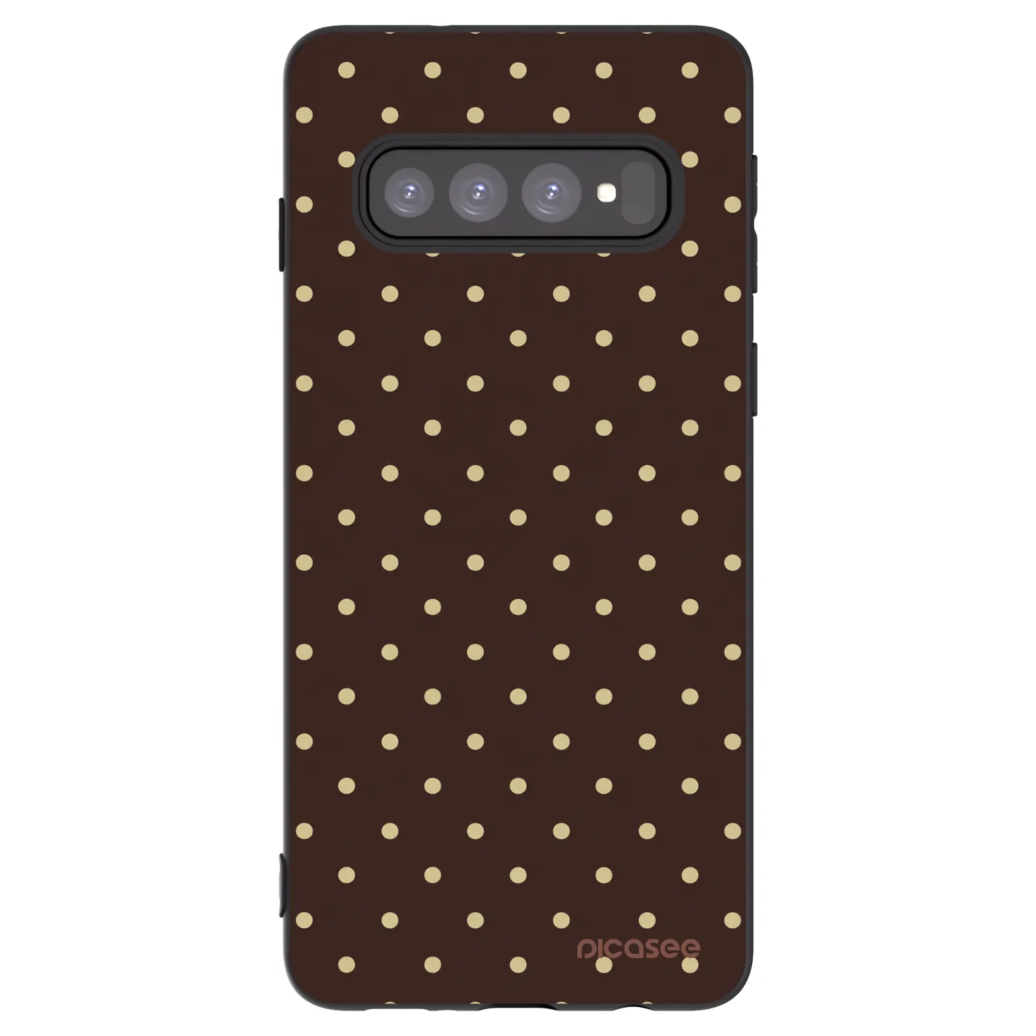 Picasee silikonový černý obal pro Samsung Galaxy S10 G973 - Vanilla Dots & Chocolate