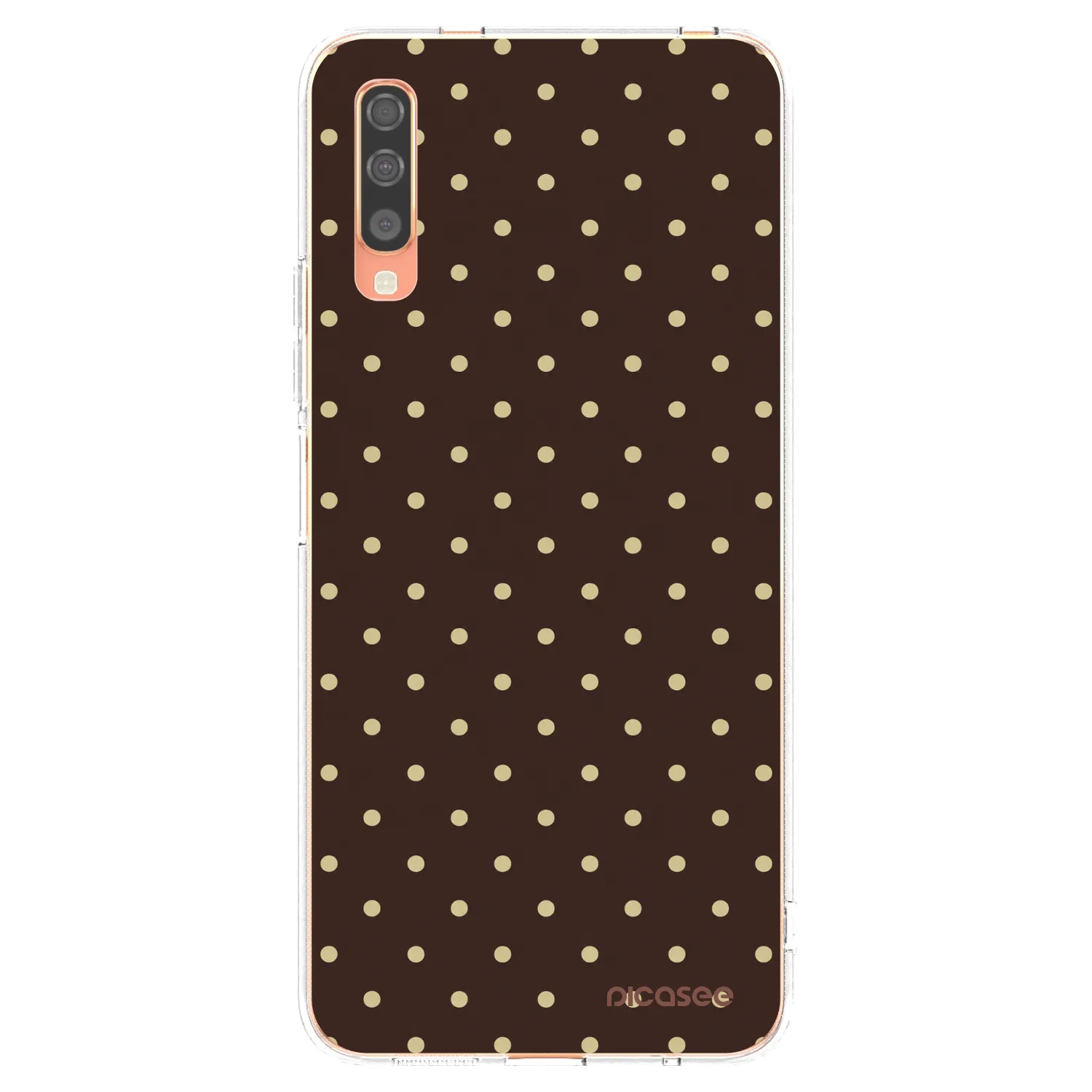 Picasee silikonový průhledný obal pro Samsung Galaxy A70 A705F - Vanilla Dots & Chocolate
