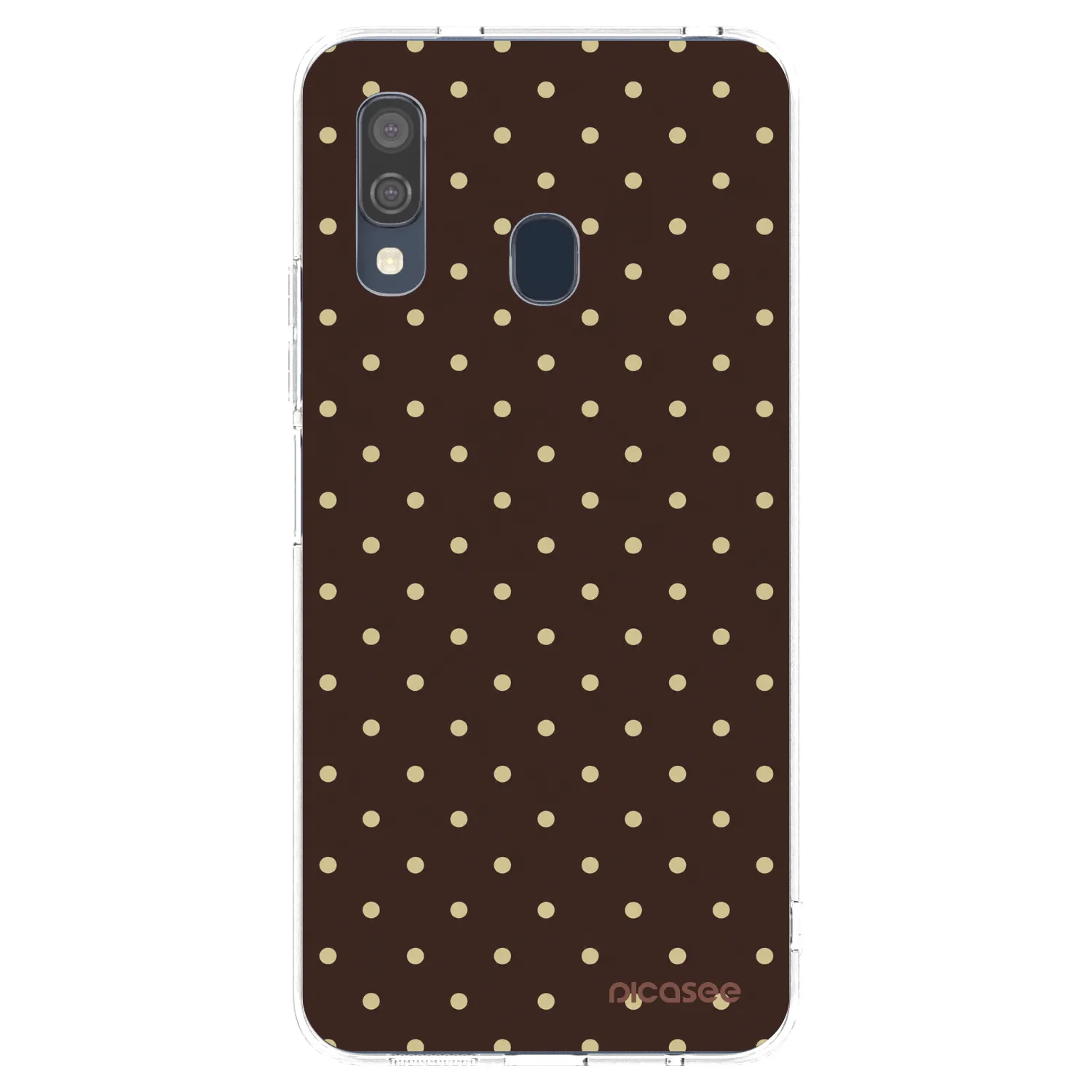 Picasee silikonový průhledný obal pro Samsung Galaxy A40 A405F - Vanilla Dots & Chocolate