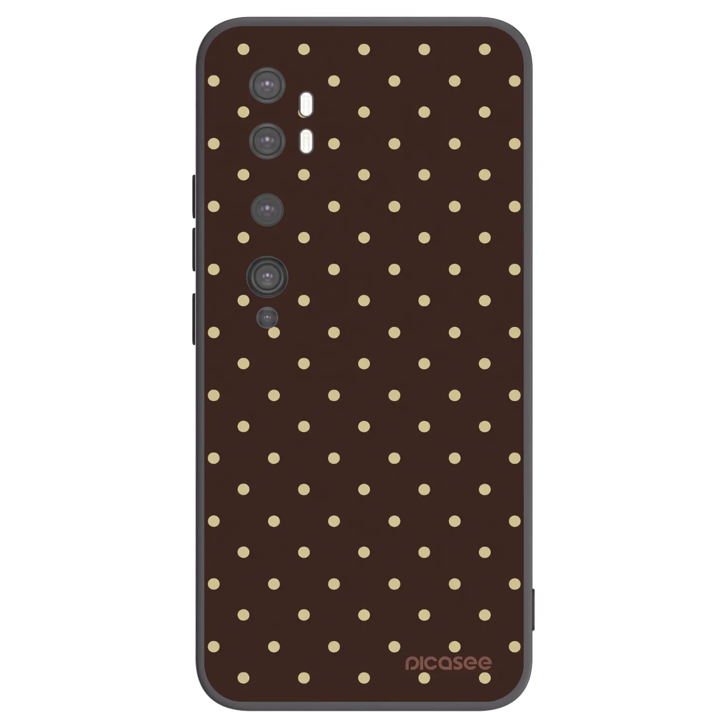 Picasee silikonový černý obal pro Xiaomi Mi Note 10 (Pro) - Vanilla Dots & Chocolate