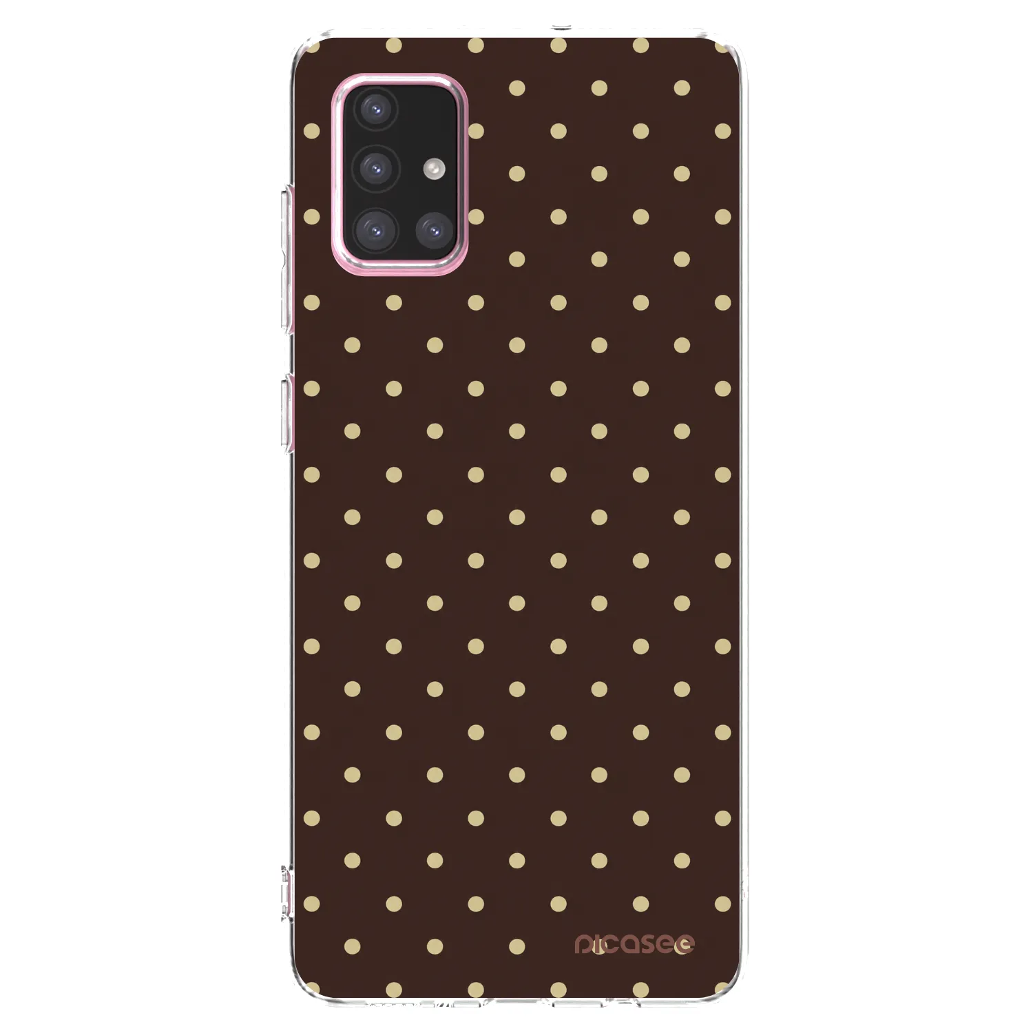 Picasee silikonový průhledný obal pro Samsung Galaxy A71 A715F - Vanilla Dots & Chocolate