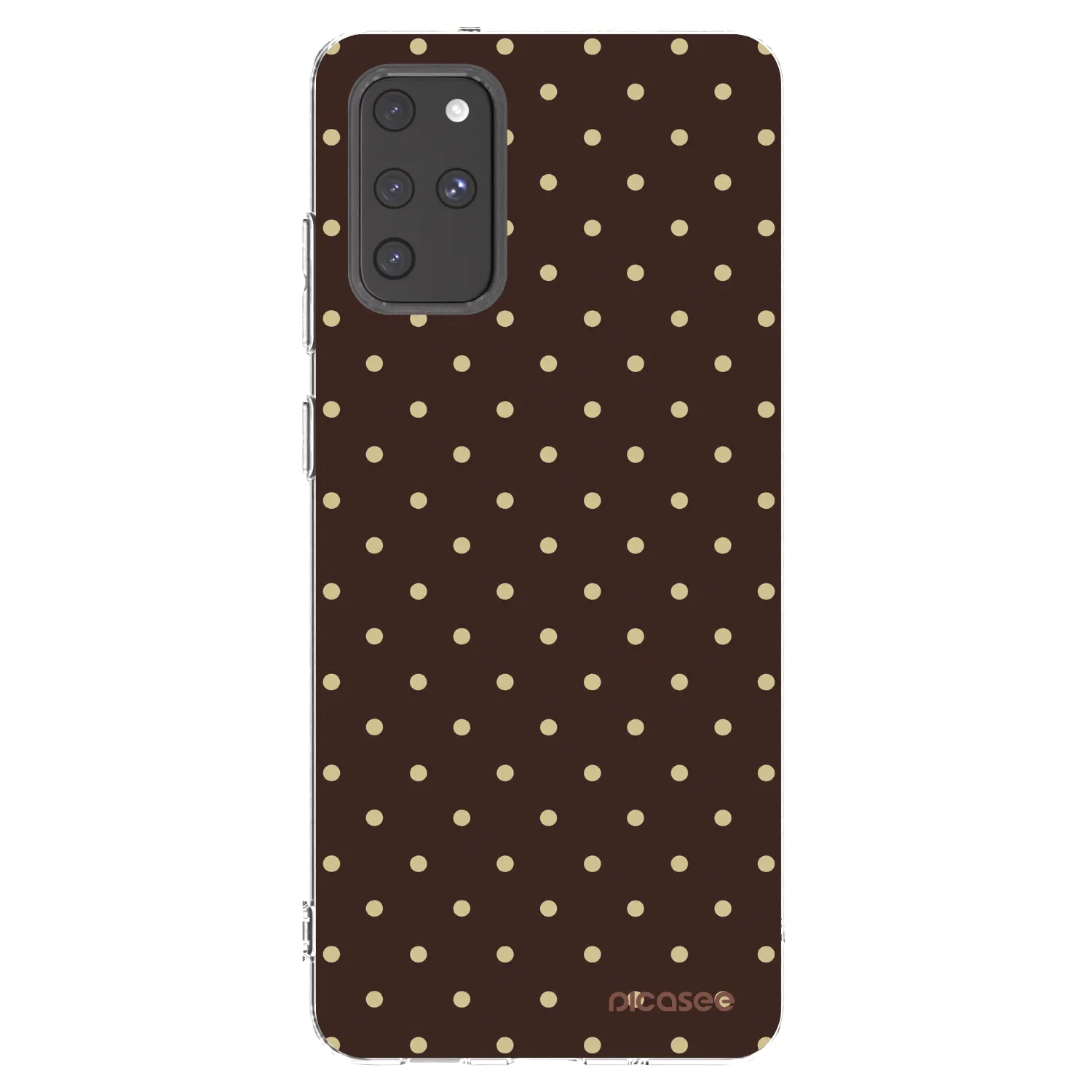 Picasee silikonový průhledný obal pro Samsung Galaxy S20+ G985F - Vanilla Dots & Chocolate