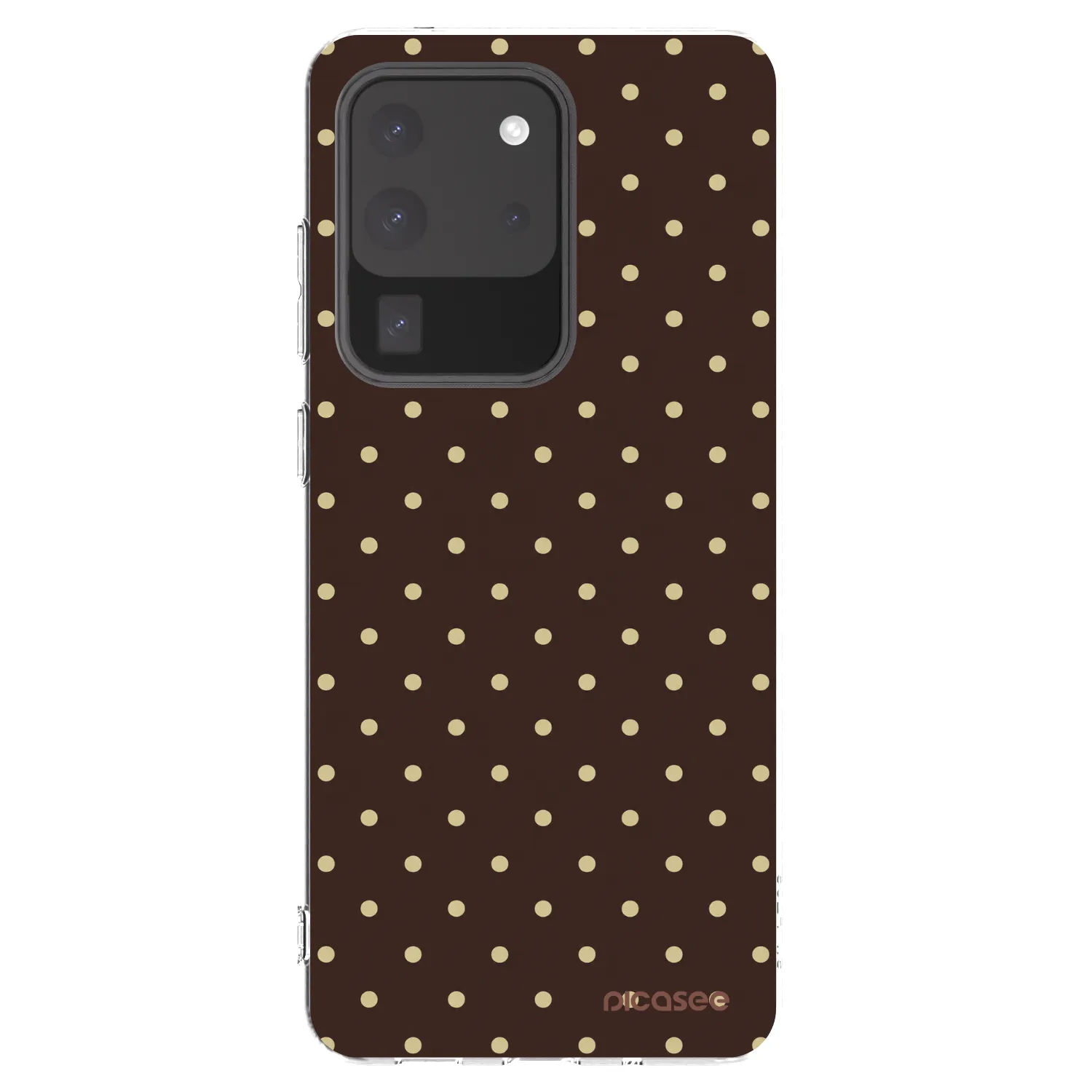 Picasee silikonový průhledný obal pro Samsung Galaxy S20 Ultra 5G G988F - Vanilla Dots & Chocolate