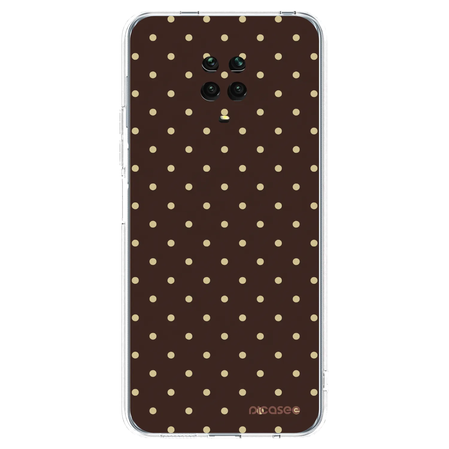 Picasee silikonový průhledný obal pro Xiaomi Redmi Note 9 Pro - Vanilla Dots & Chocolate