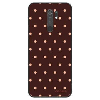 Obal pro Xiaomi Redmi 9 - Peach Dots & Chocolate
