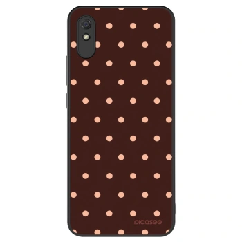 Obal pro Xiaomi Redmi 9A - Peach Dots & Chocolate