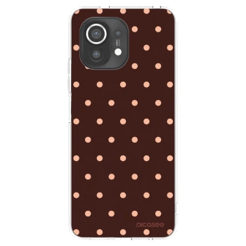 Picasee silikonový průhledný obal pro Xiaomi Mi 11 - Peach Dots & Chocolate
