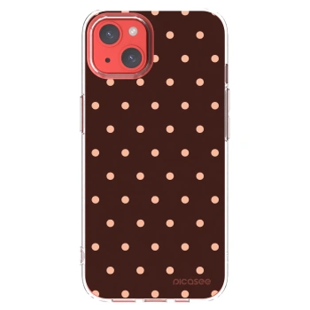 Picasee silikonový průhledný obal pro Apple iPhone 13 - Peach Dots & Chocolate