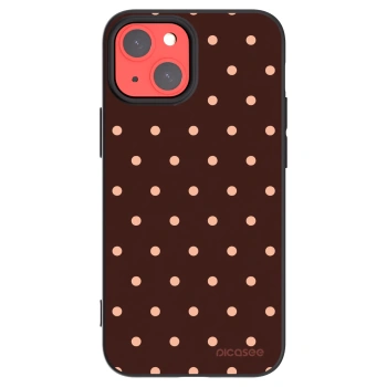 Picasee silikonový černý obal pro Apple iPhone 13 mini - Peach Dots & Chocolate