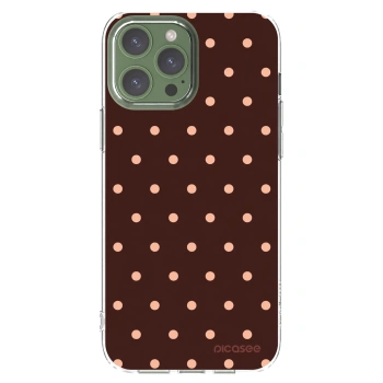 Picasee silikonový průhledný obal pro Apple iPhone 13 Pro Max - Peach Dots & Chocolate