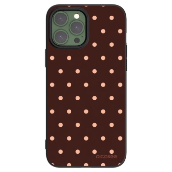 Picasee silikonový černý obal pro Apple iPhone 13 Pro Max - Peach Dots & Chocolate
