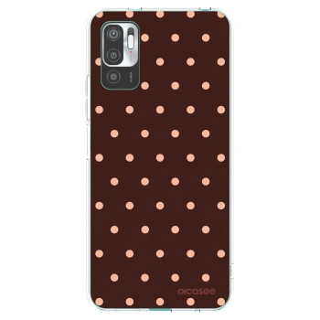 Picasee silikonový průhledný obal pro Xiaomi Redmi Note 10 5G - Peach Dots & Chocolate
