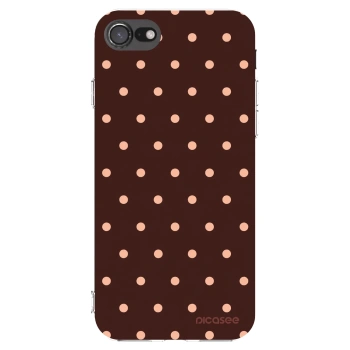 Picasee silikonový průhledný obal pro Apple iPhone SE 2022 - Peach Dots & Chocolate